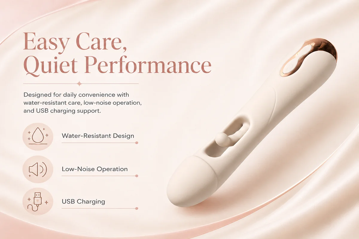Pembe Ruya Luna feature graphic highlighting rechargeable water-resistant design