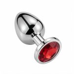 Pembe Ruya Luna stainless steel wellness accessory with red gemstone detail in the confirmed Medium size