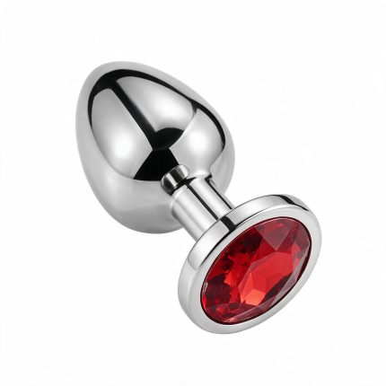 Pembe Ruya Luna stainless steel wellness accessory with red gemstone detail in the confirmed Medium size