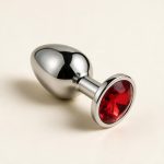 Pembe Ruya Luna stainless steel wellness accessory red gemstone close-up